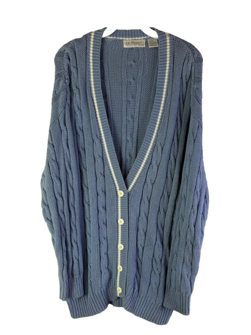 Vintage 90s Cardigan Sweater Cable Knit Fisherman Academia Tennis